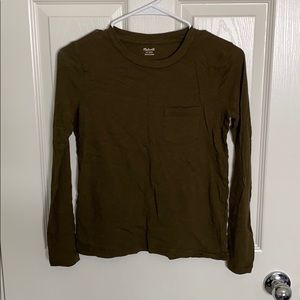 Madewell olive long sleeve crew neck tee